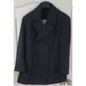Lauren Ralph Lauren Men's Charcoal Gray Double Breasted Wool Pea Coat Size XL